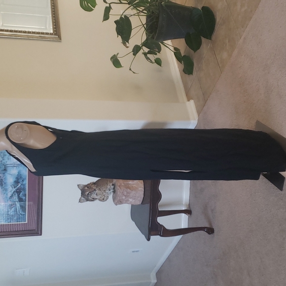 Vintage New Image 6 sweetheart neckline satin strappy back deep slit - Picture 4 of 8